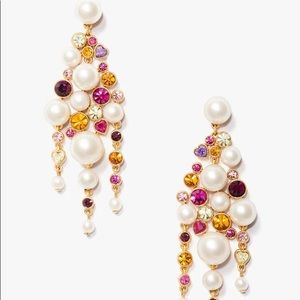 NWT Kate Spade Pearl Caviar Statement Earrings - Gold